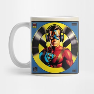 Unleash the Power: Superhero Soundscape Vinyl Record Artwork IV Mug